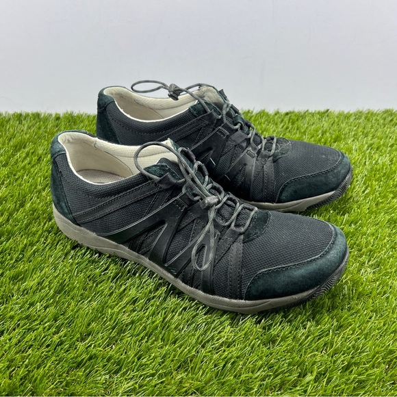 DANSKO Walking Shoes Womens 41 US 11 Black Henriette Suede Canvas Bungee Lace - Picture 3 of 8